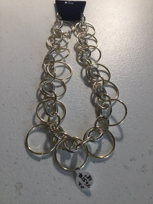 Gold and Silver Loop Short Necklace 