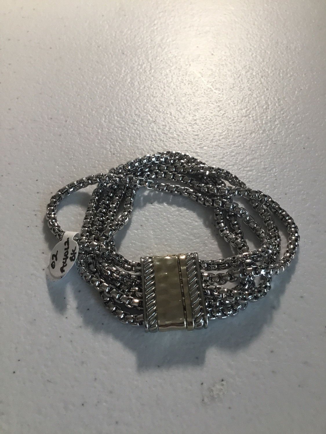 Five Row Silver Magnet Bracelet