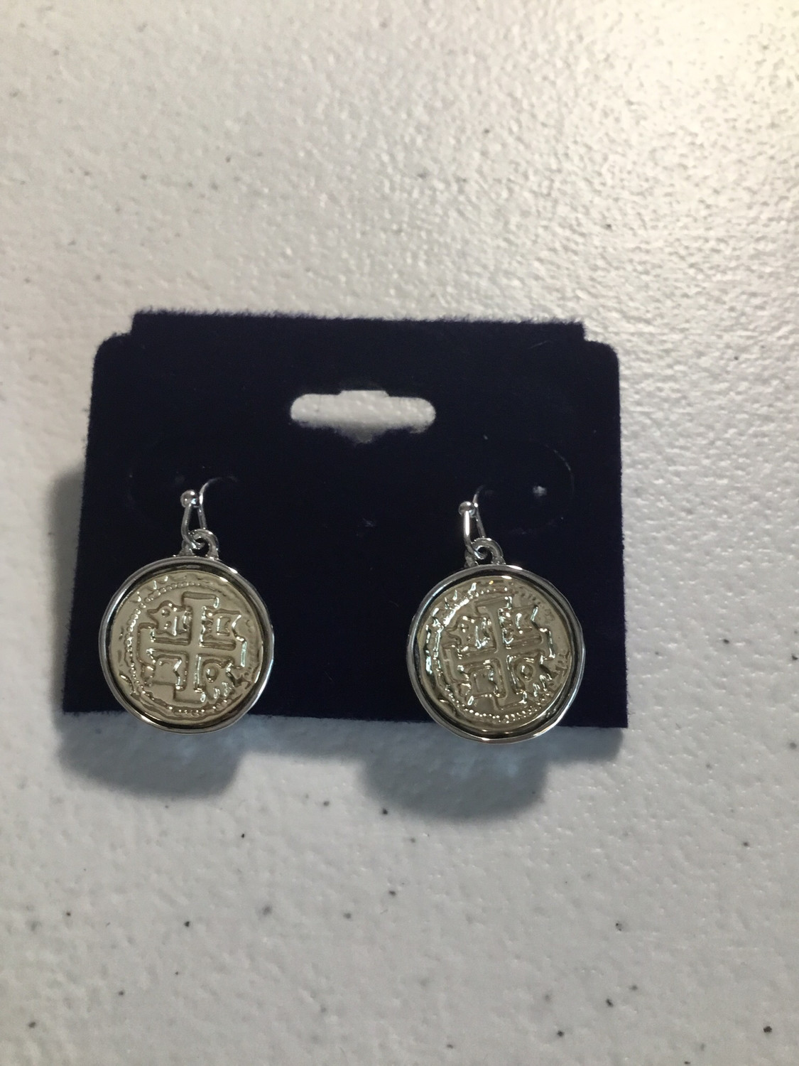 Gold and Silver Small Coin Earrings 