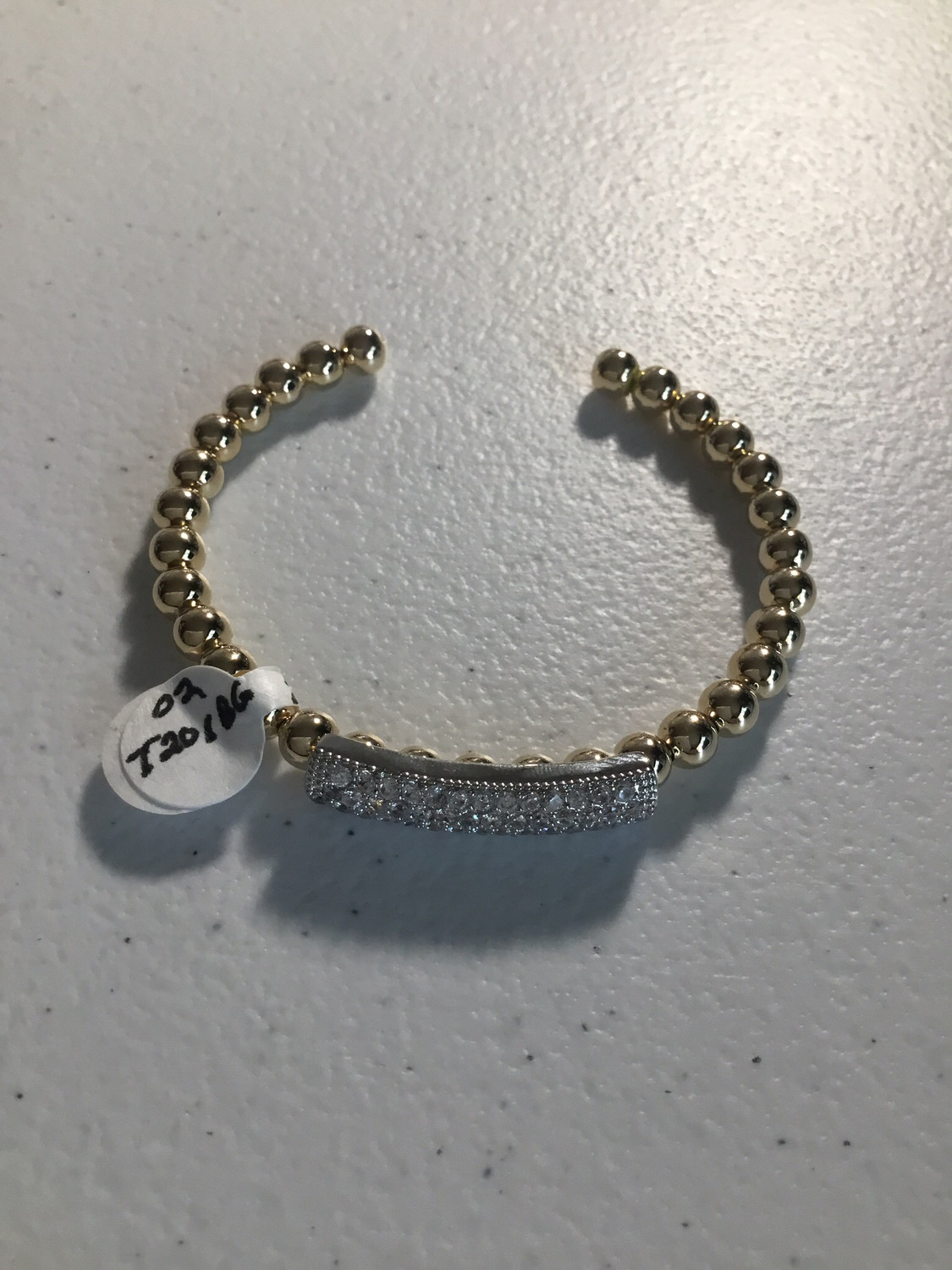 Two Tone Gold/Silver with Pave Crystal Bracelet 
