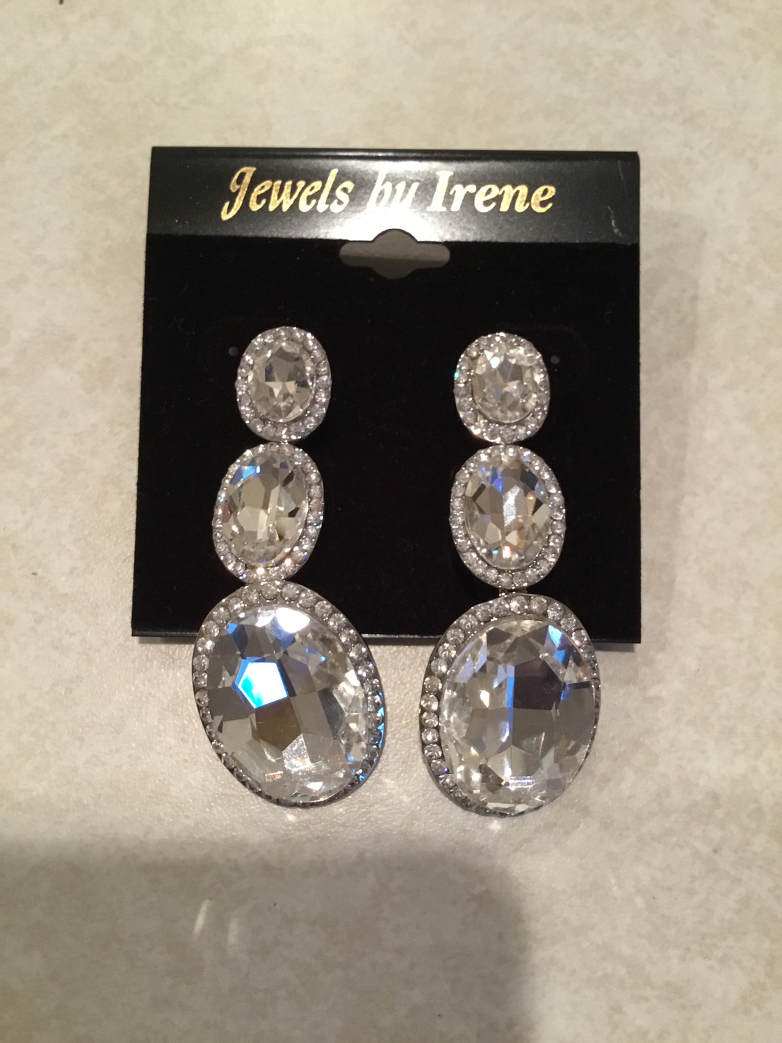 Crystal Ovals Small to Large Earrings