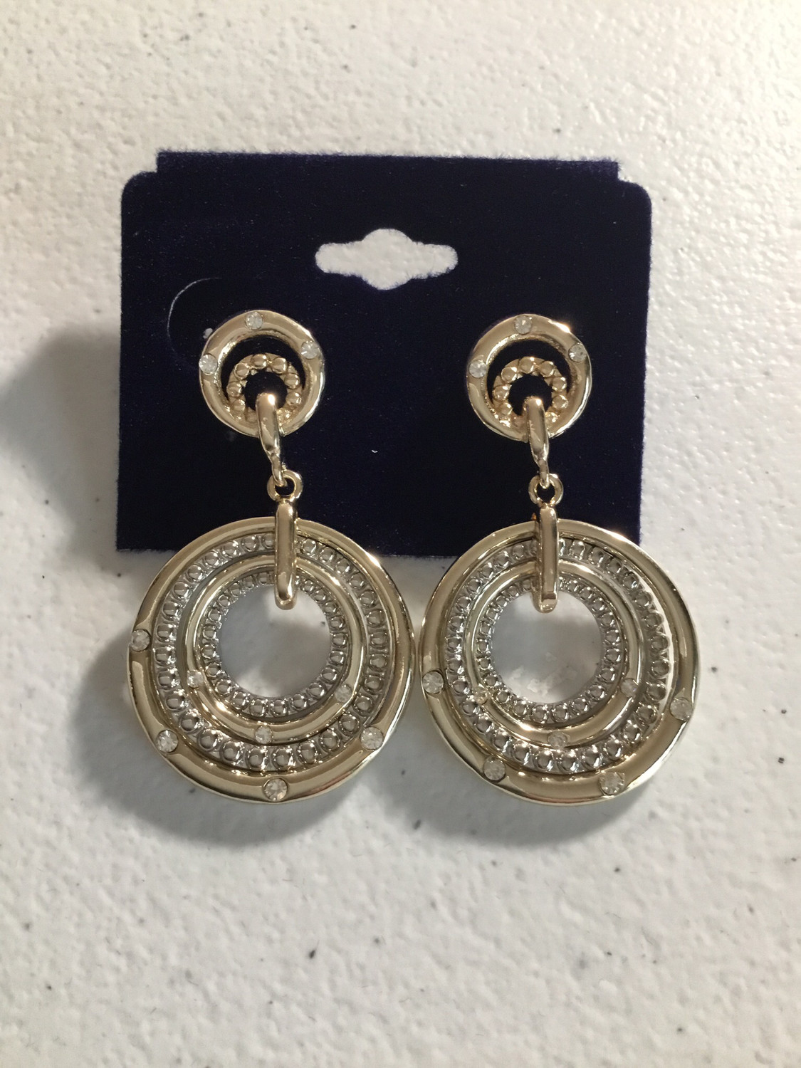 Gold and Silver Four Circle Earrings 