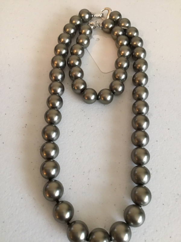 Gray Black Bracelet And Necklace Set  