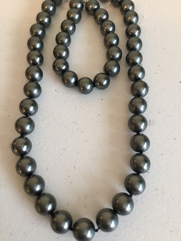 Black Pearl Bracelet And Necklace Set 