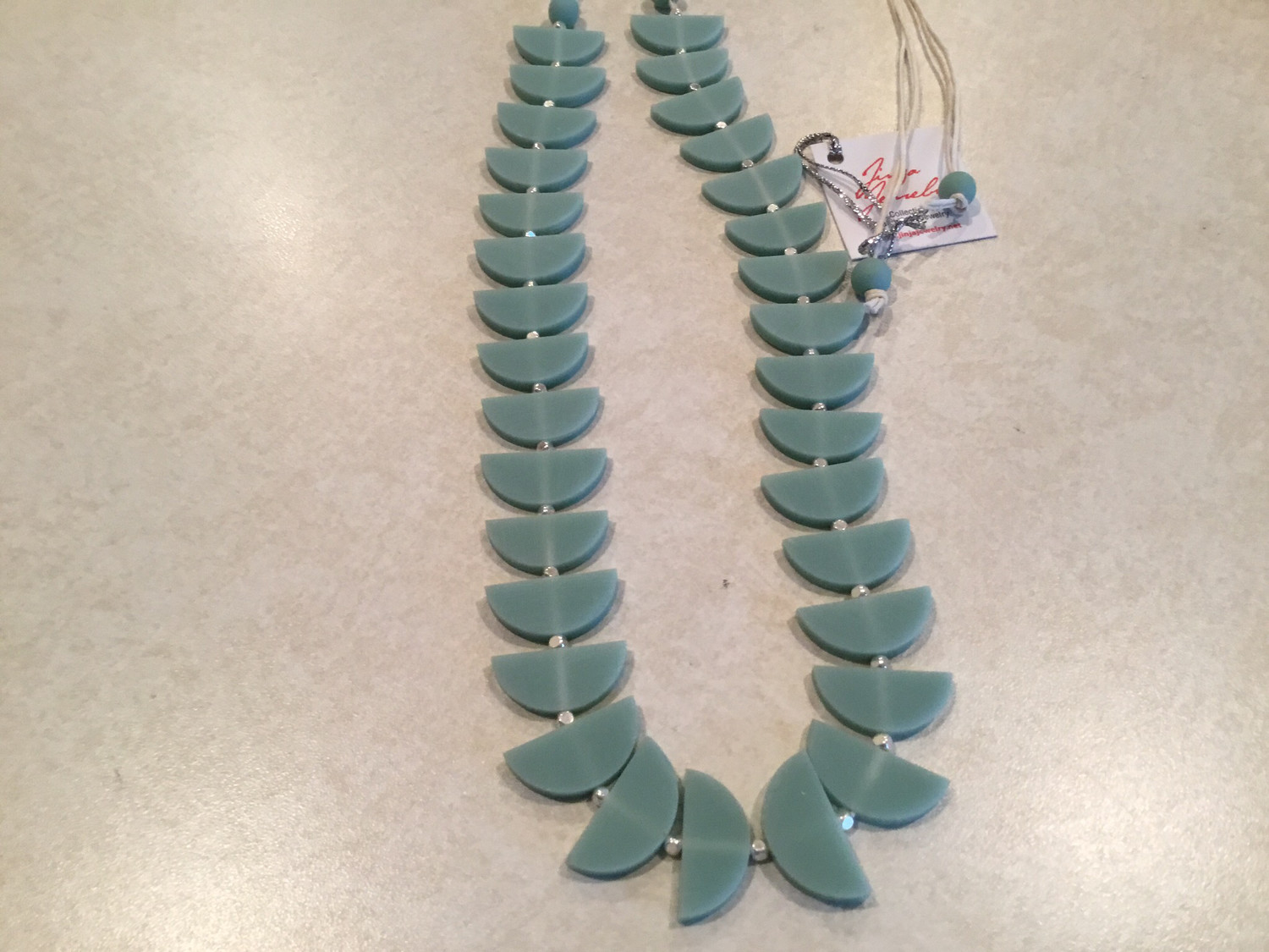 Half Moon Shape Handmade Bead Adjustable Necklace 
