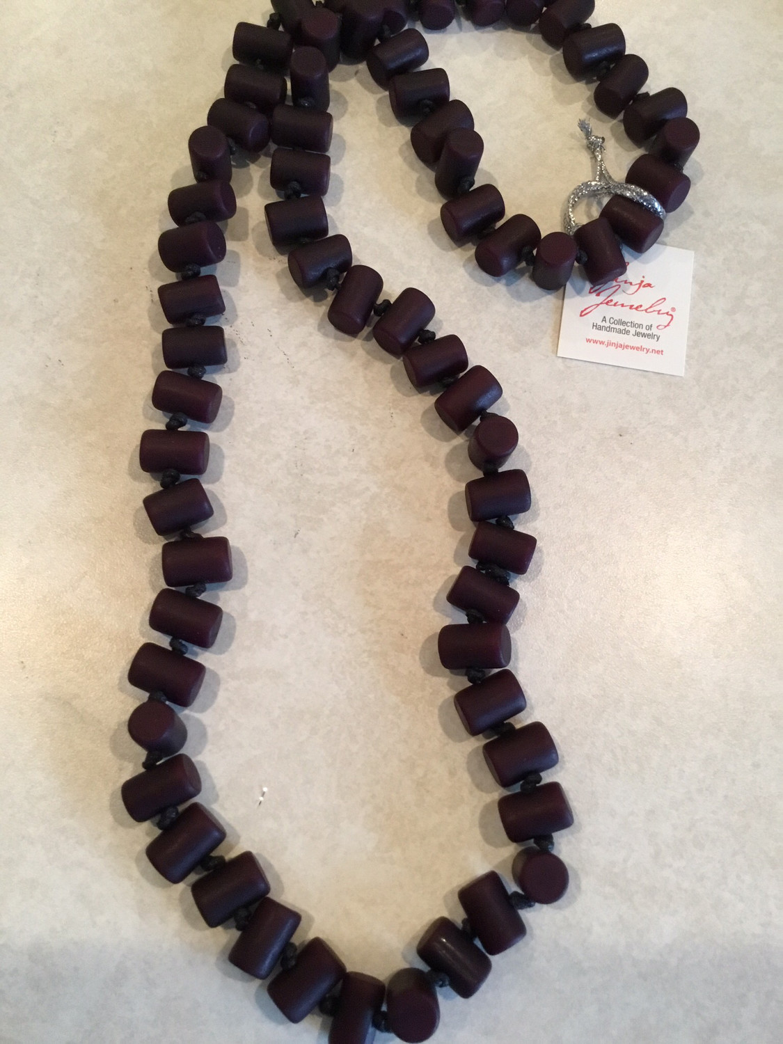 Bamboo Look Handmade Beads Knotted Necklace