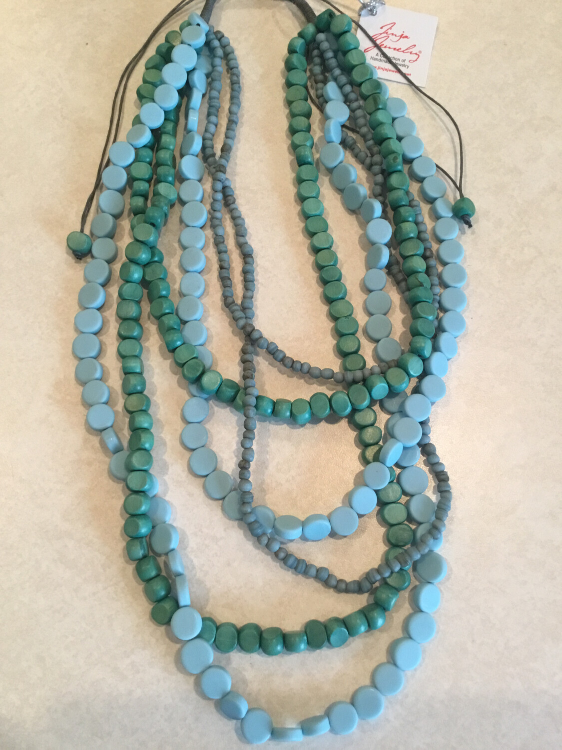 Sono Wood Six Strand Handmade Adjustable Necklace