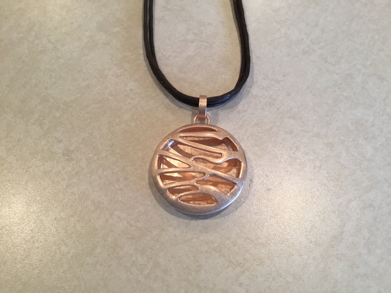 Rose Gold Short Necklace With Round Designer Pendant