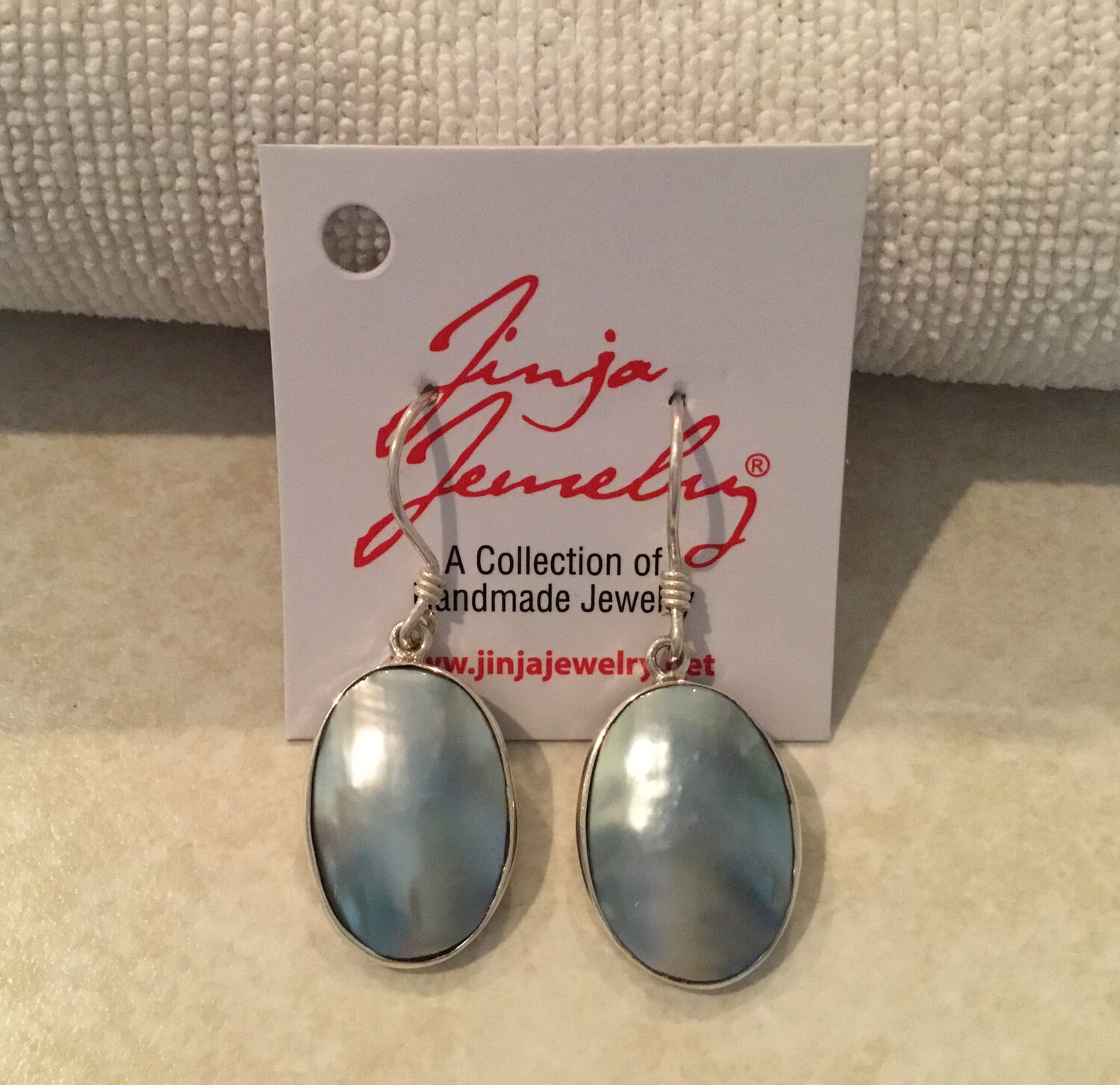 Sterling Silver Medium Oval Nautilus Shell Earrings