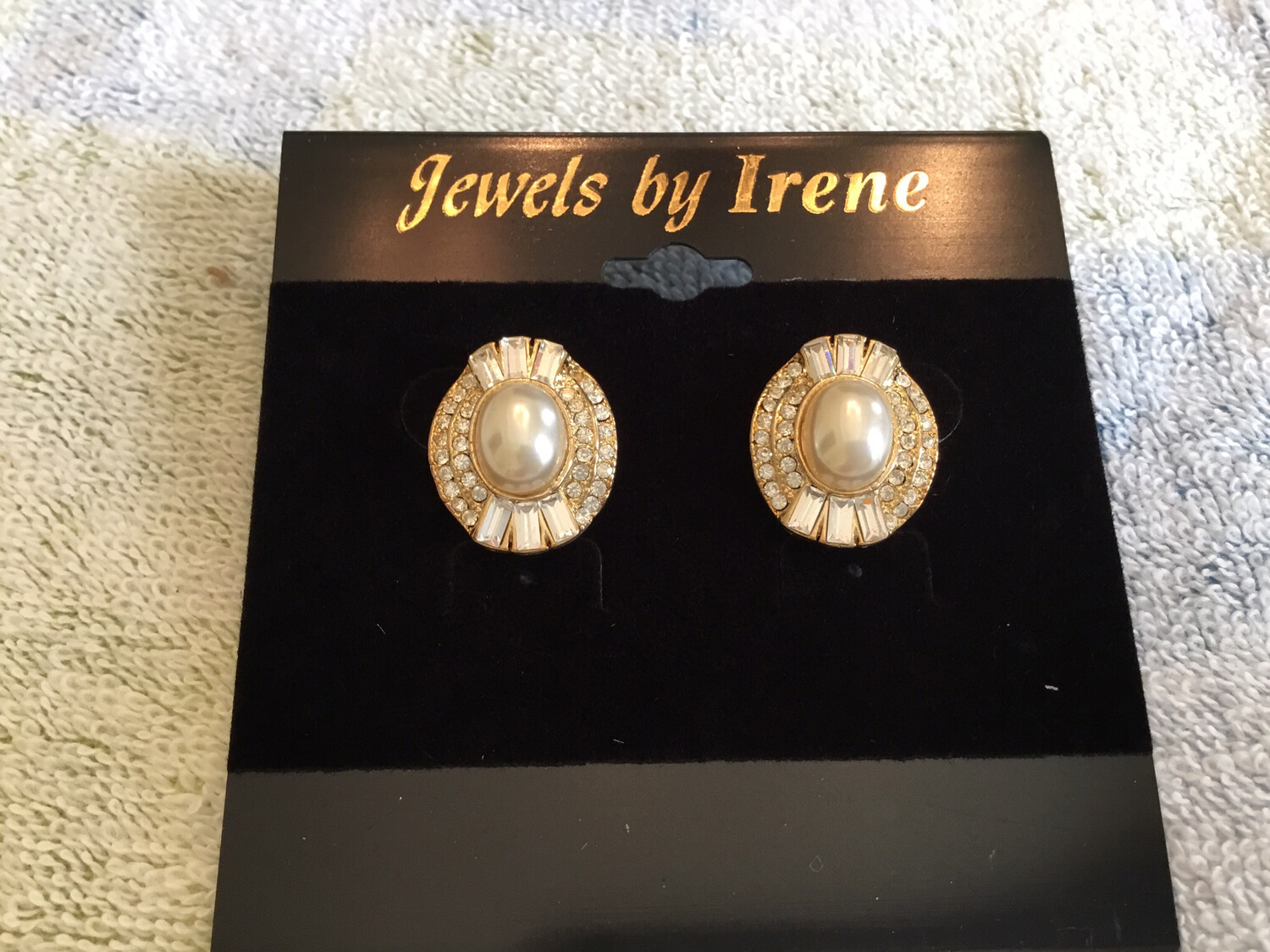 Gold With Crystal Baguettes And Round Pave Earrings