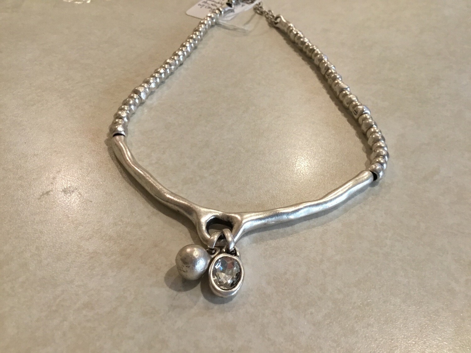 Beautiful Handmade All Pewter Short Necklace