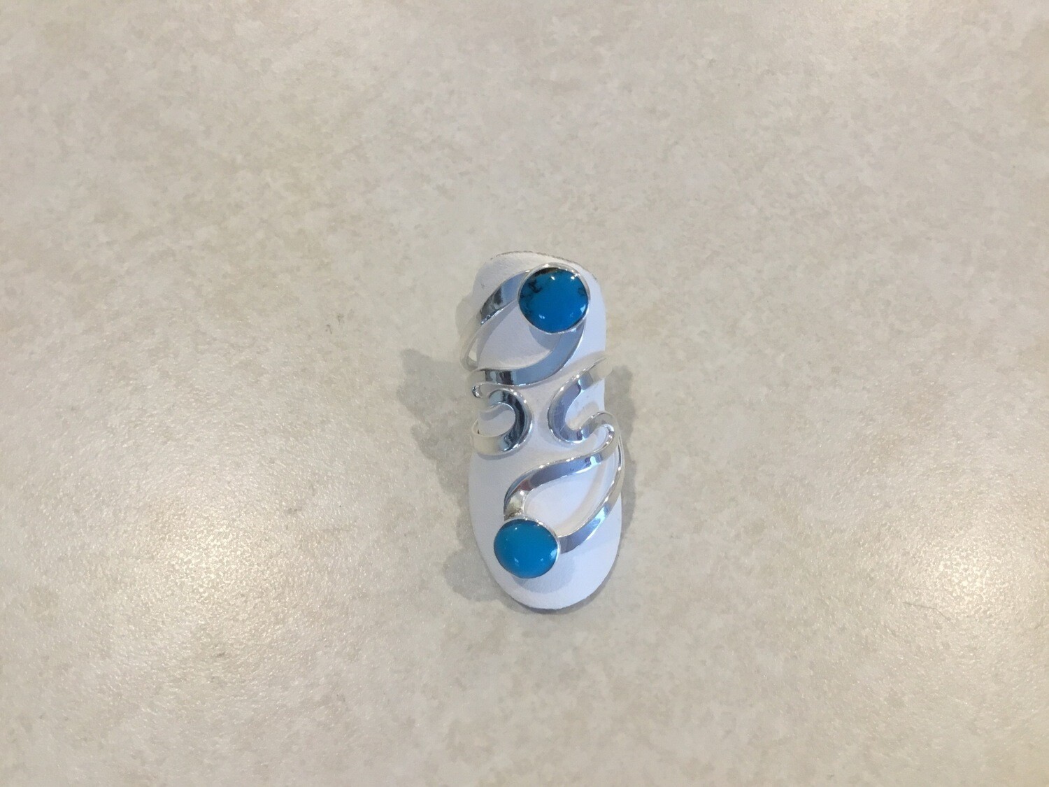 Adjustable Silver Turquoise Ring ZEL-T1
