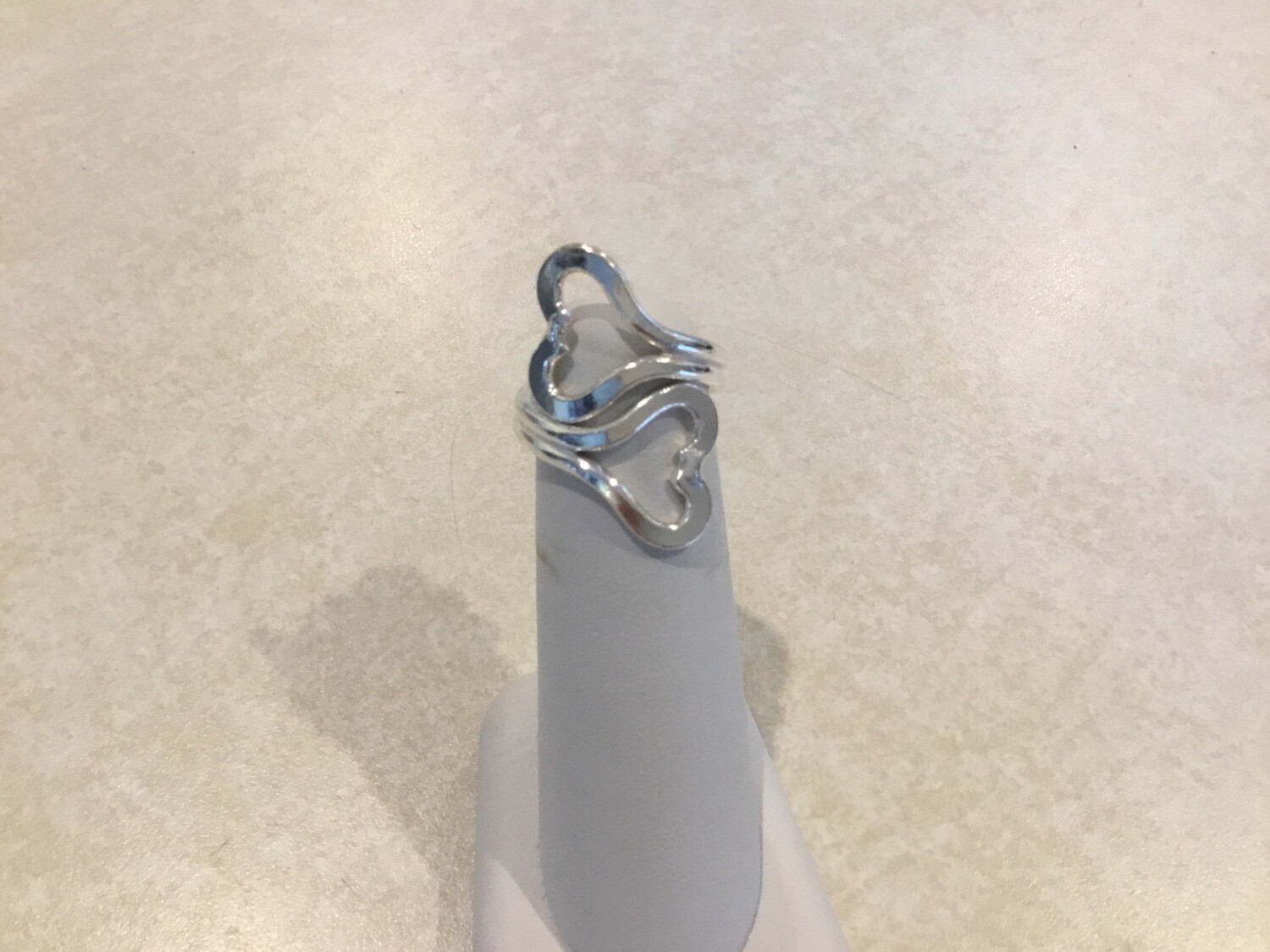 Silver Double Heart Ring