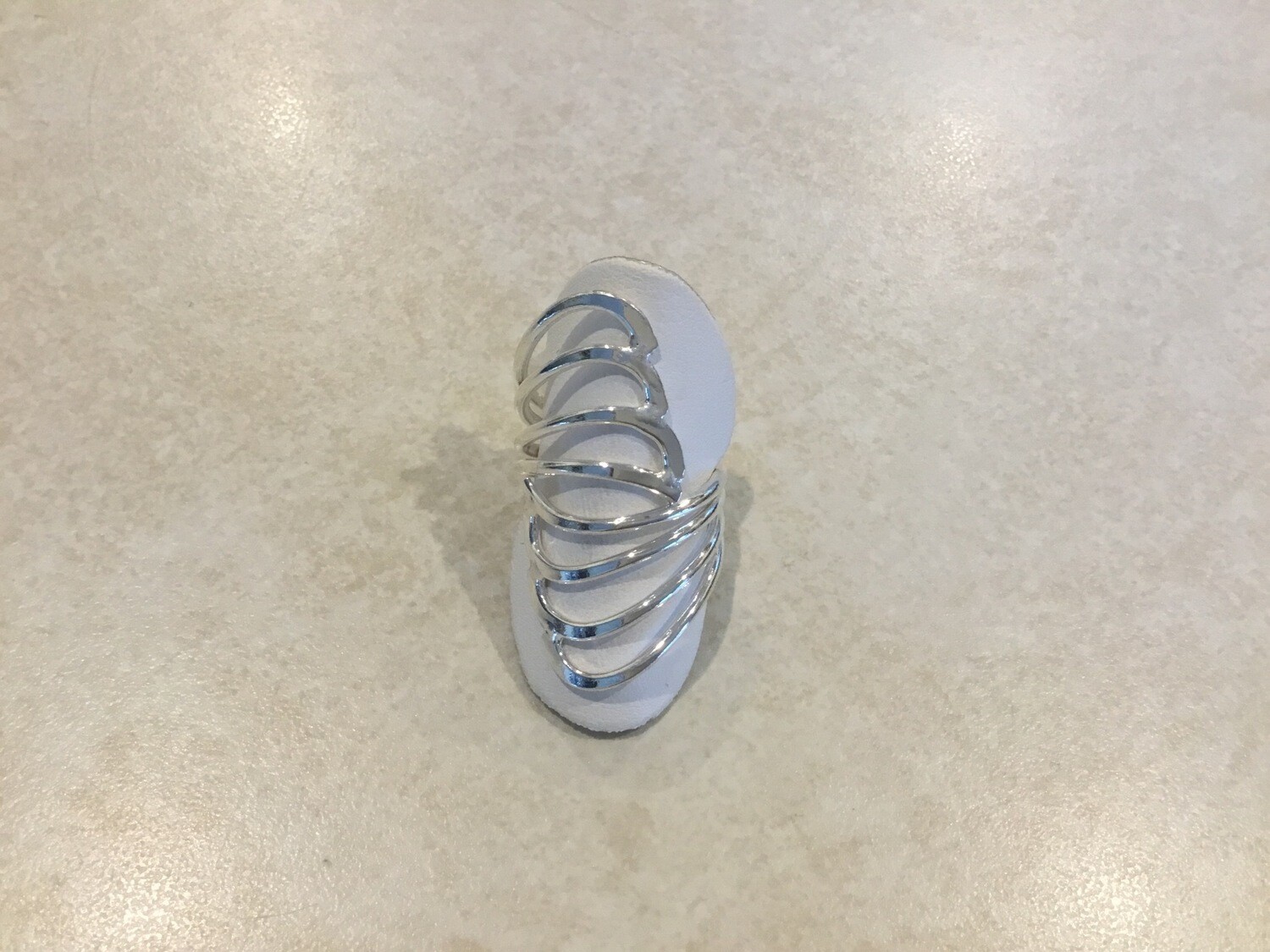 Silver Adjustable Fan Style Ring
