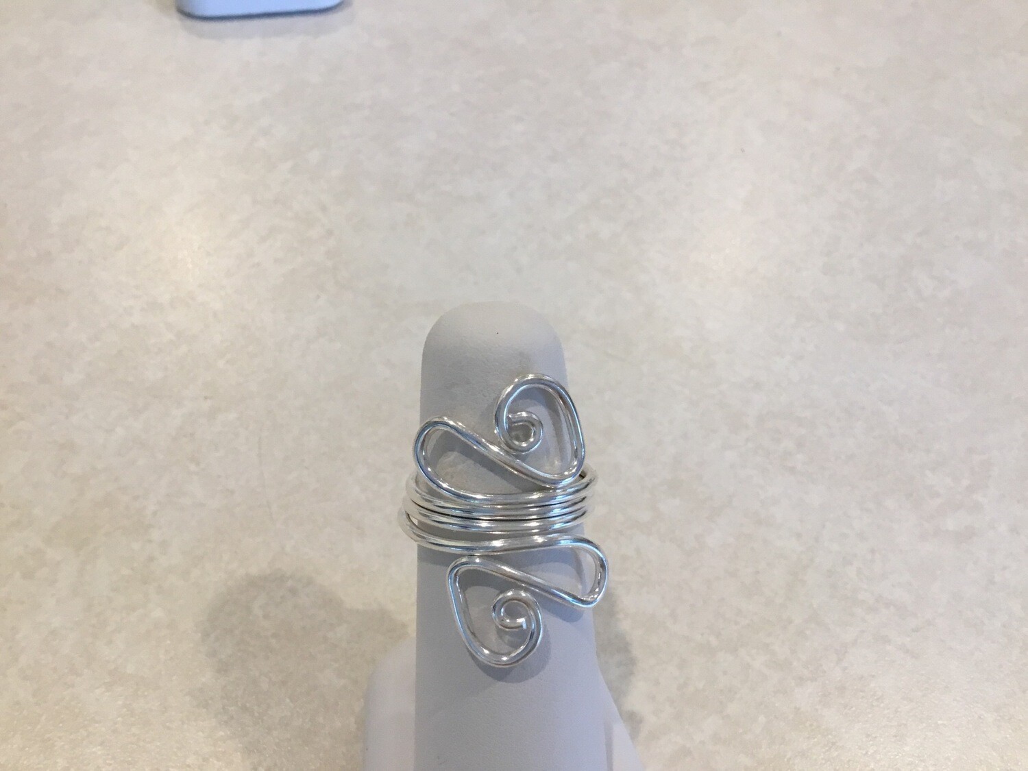 Silver Adjustable Butterfly Look Ring