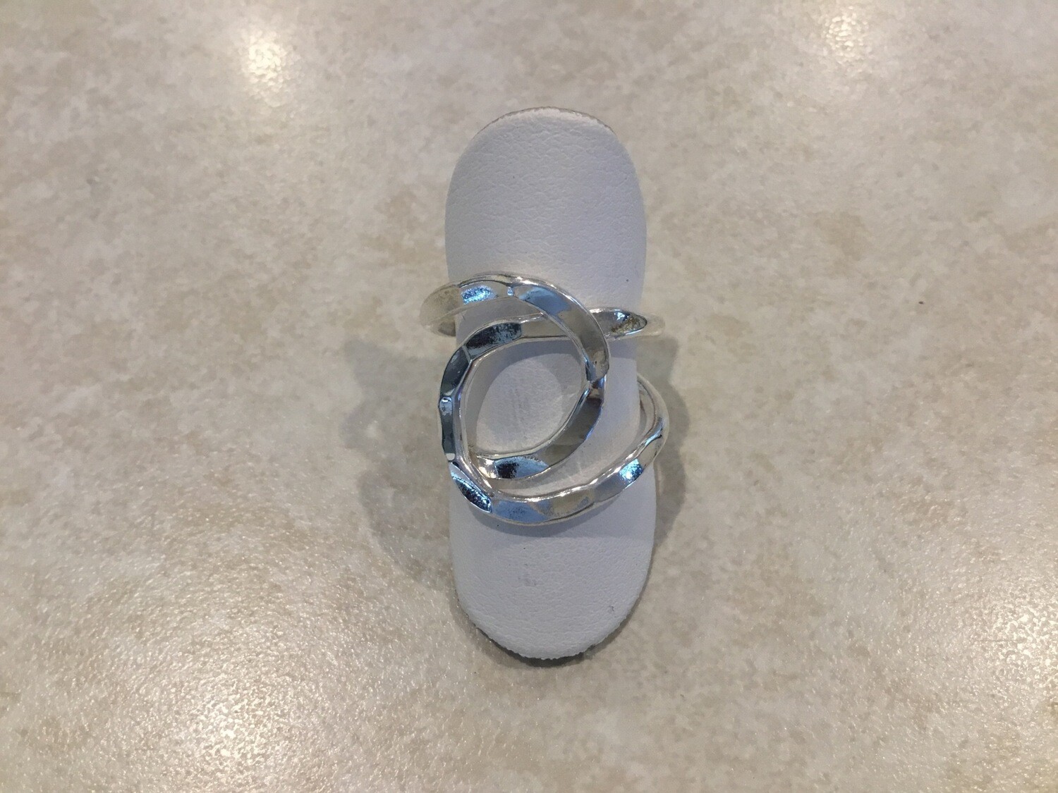 Silver Adjustable Locked Loops Ring