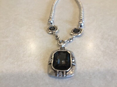 Handmade Short Necklace With With Beautiful Dark Crystals