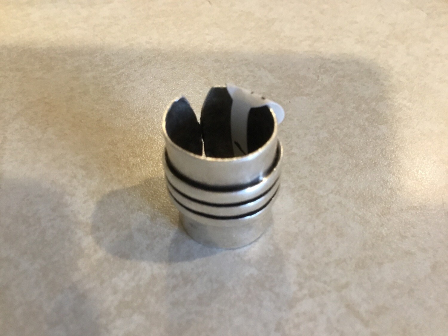 Ex-wide Handmade Adjustable Pewter Ring