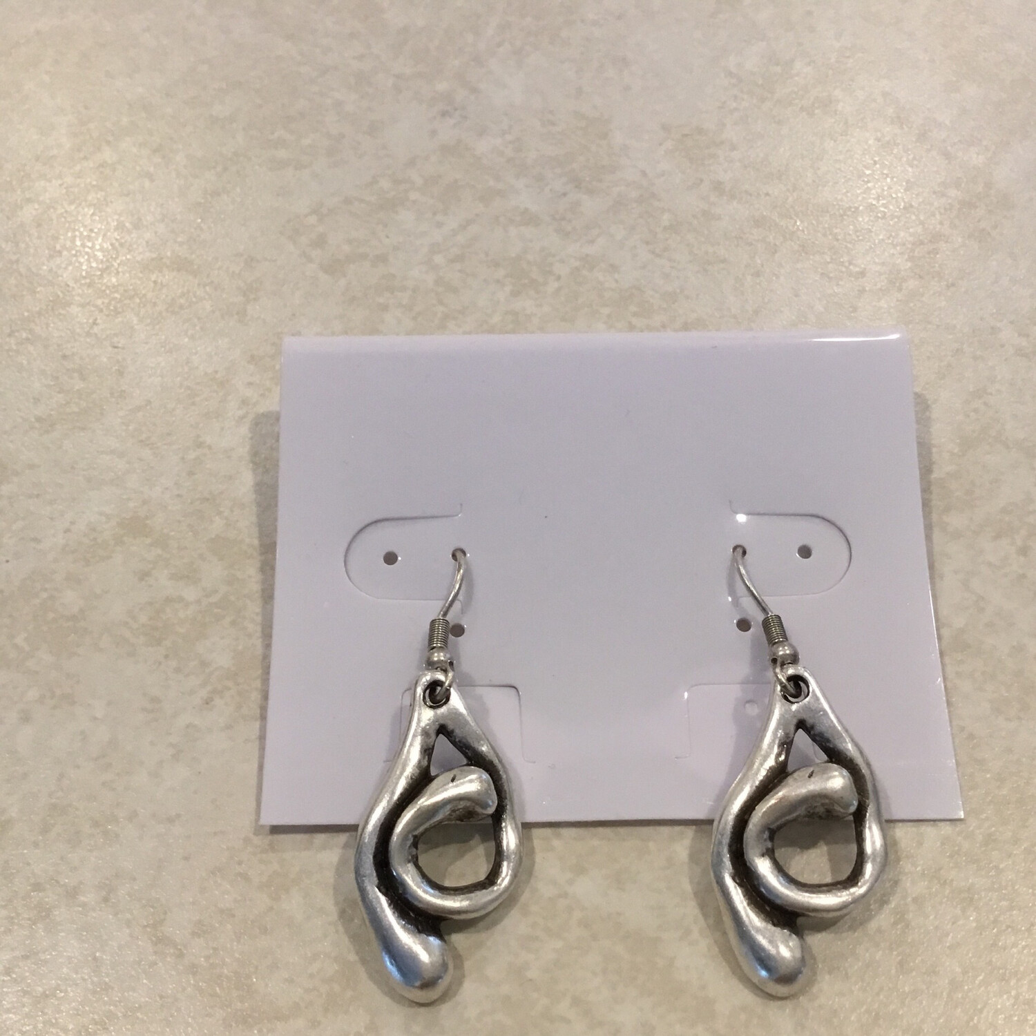 Handmade Pewter Earrings With Circle Design