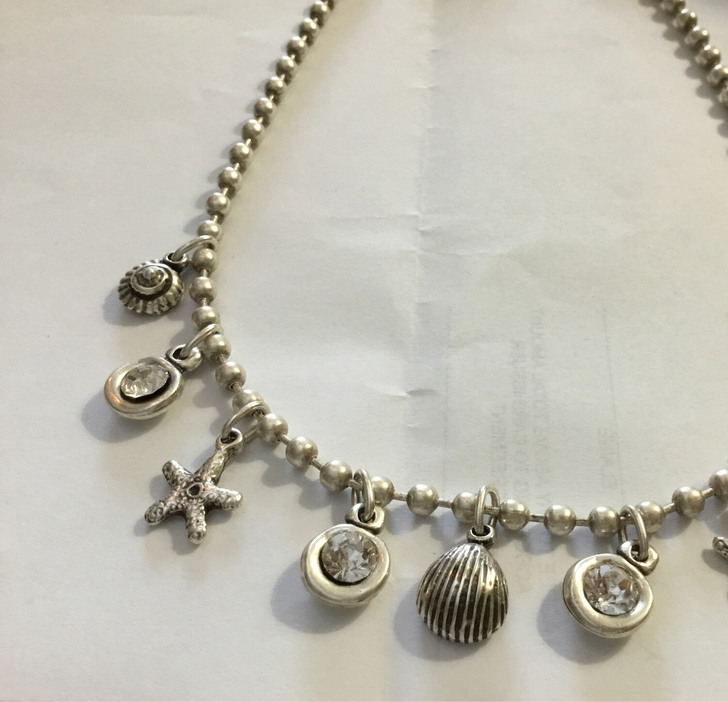 Handmade Pewter Short Necklace With Sea Creatures