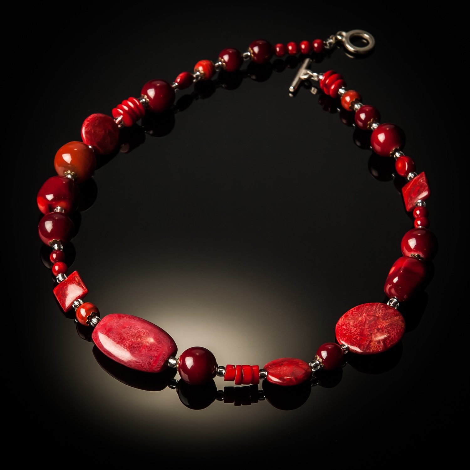 Red Coral Mixed Bead Necklace