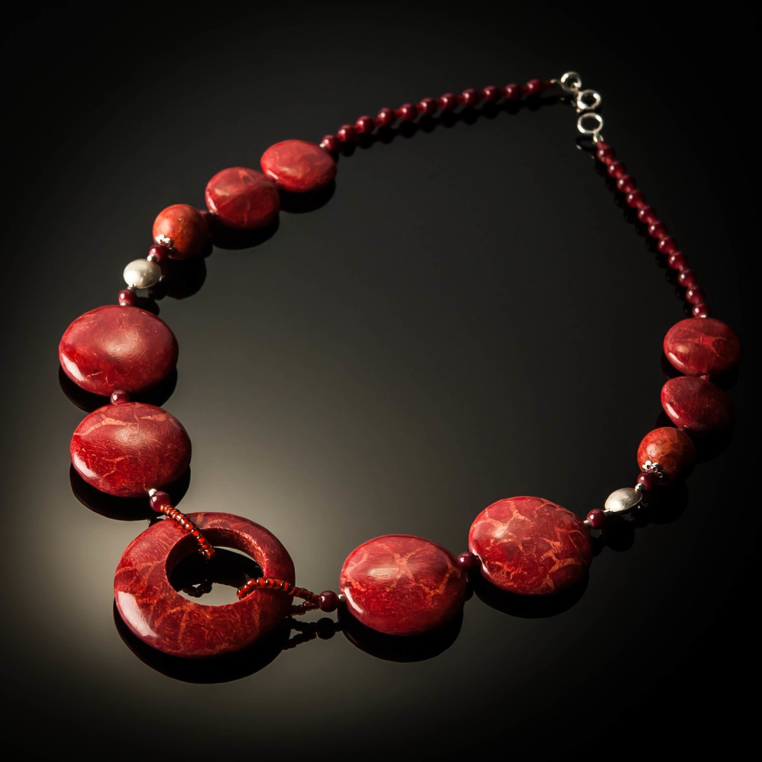 Red Coral Open Pendant