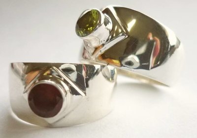 Sterling Silver Amethyst Wide Band Ring