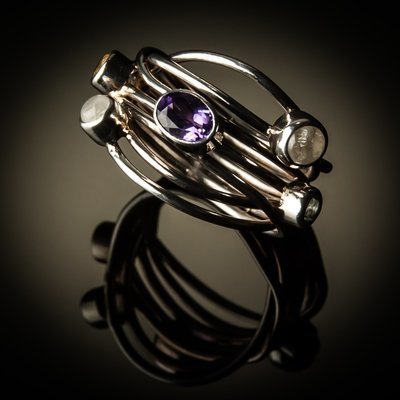 Sterling Silver Mixed Stone Ring