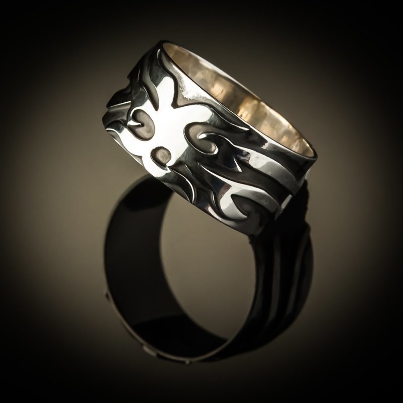 Sterling Silver Harley Flame Unisex Ring