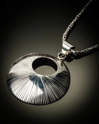 Sunburst Sterling Silver Open Pendant