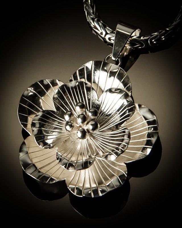Hibiscus Sterling Silver Pendant