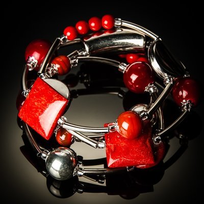 Red Coral Twist Bracelet