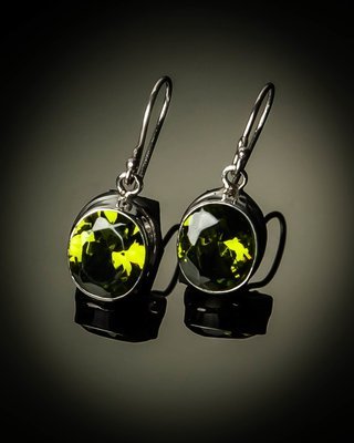 Sterling Silver Natural Peridot Earrings