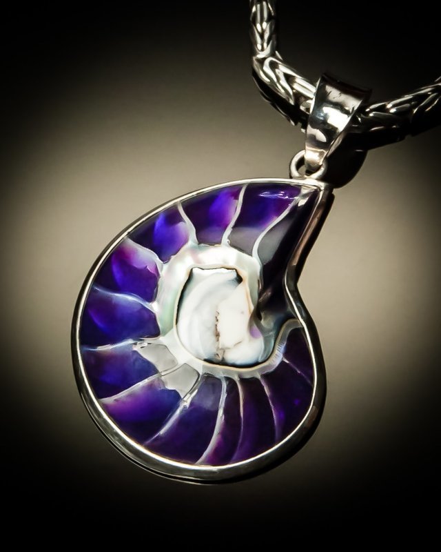 Nautilus Purple Shell Pendant