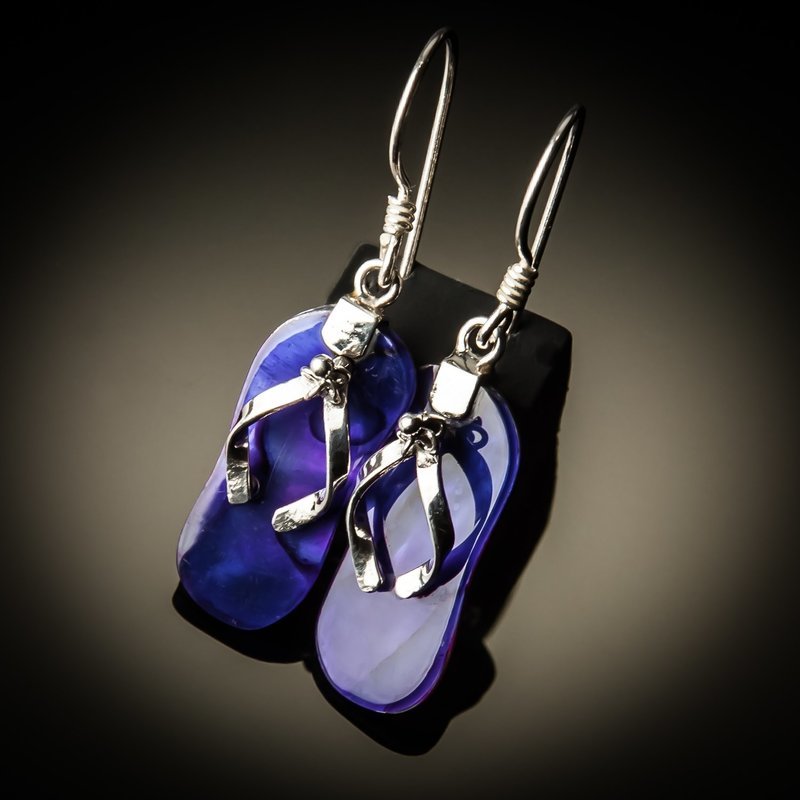 Purple Abalone Sterling Silver Earrings