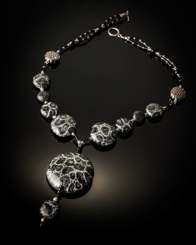 Black Coral Pendant Black Coral Beads Necklace