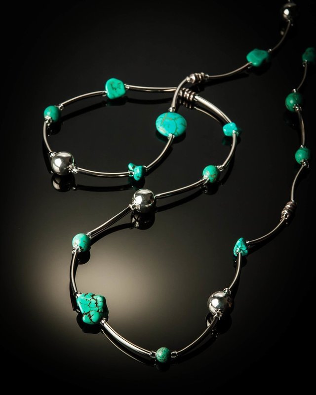 Turquoise Stainless Steel Necklace