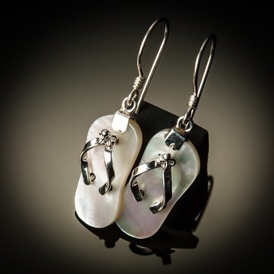 Mother of Pearl Flip Flop Earrings