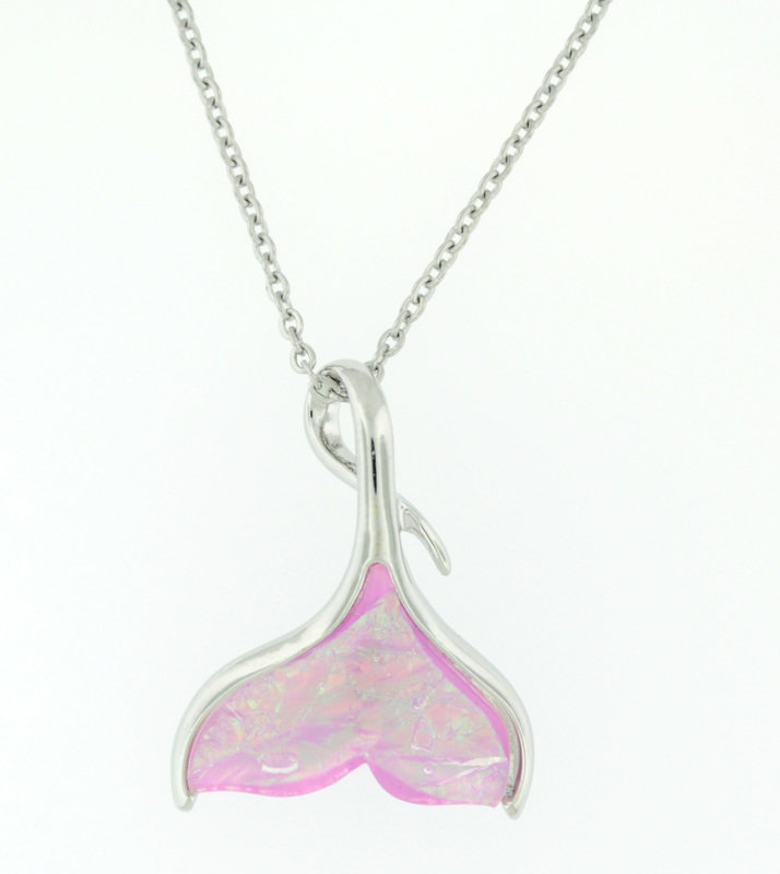 Pink Whale Tail Necklace
