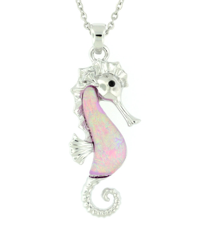 Pink Seahorse Necklace