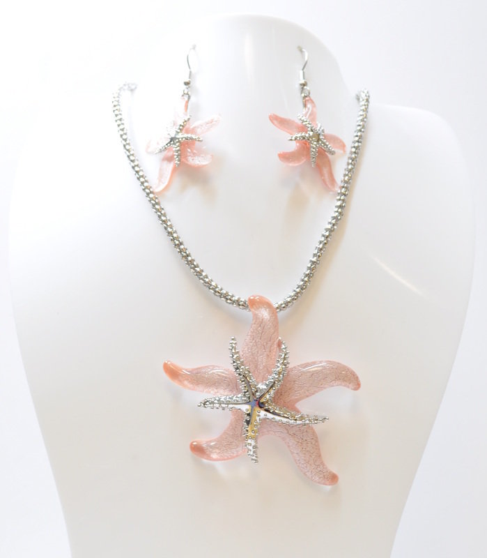Wish on a Starfish Necklace and Earrings Set