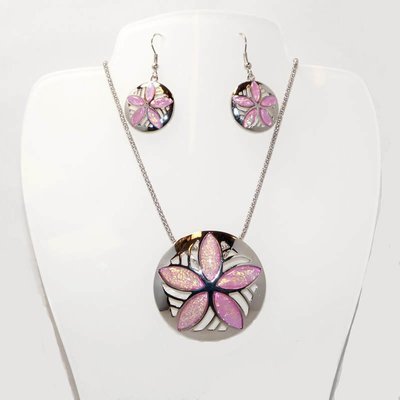 Sand Dollar Necklace and Earrings Set