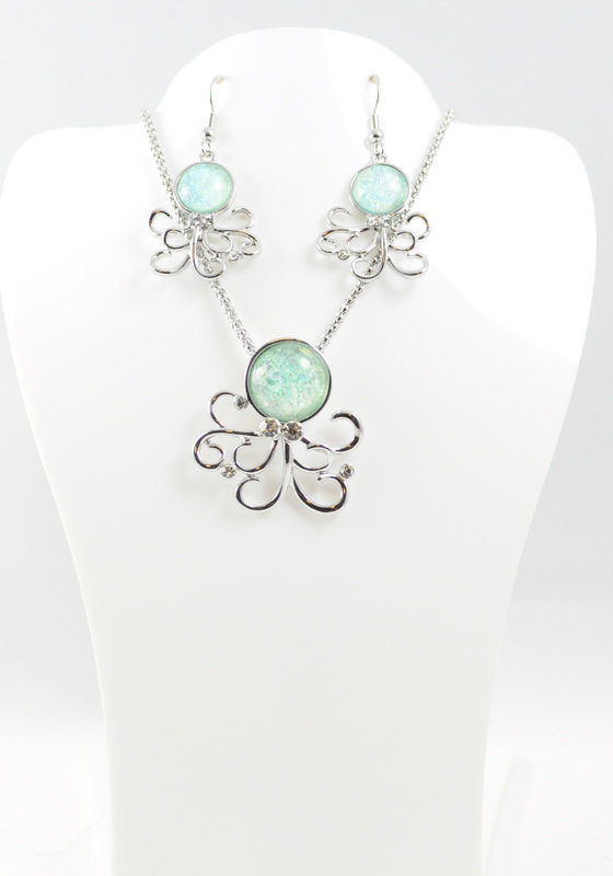 Octopus Necklace and Earrings Set