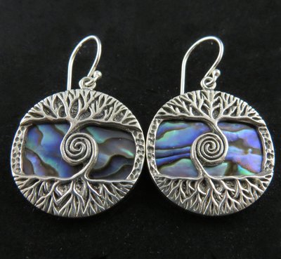 Abalone Tree of Life Earrings