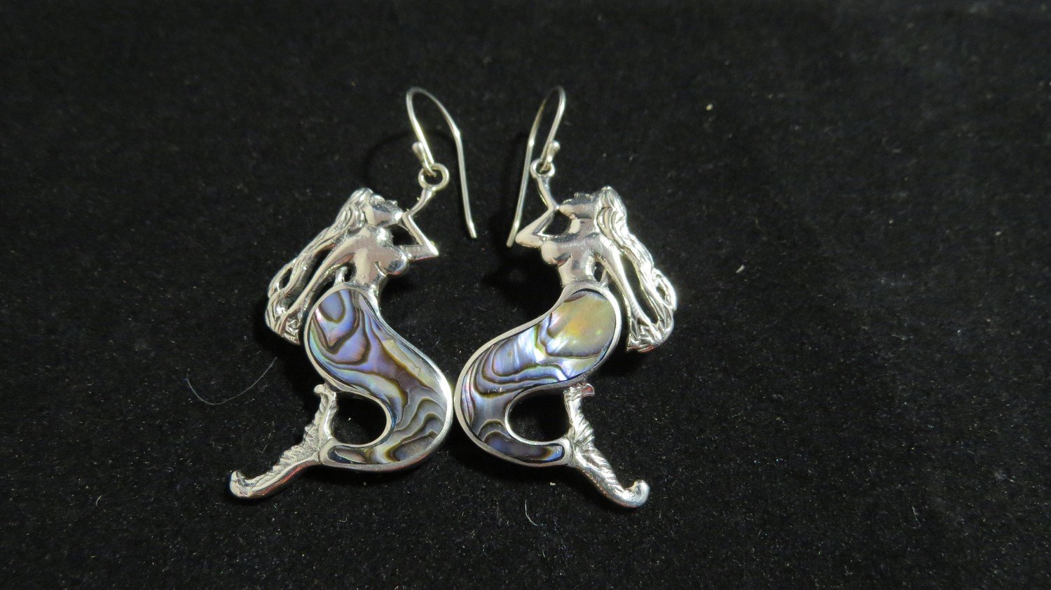 Abalone Sterling Silver Mermaid Earrings