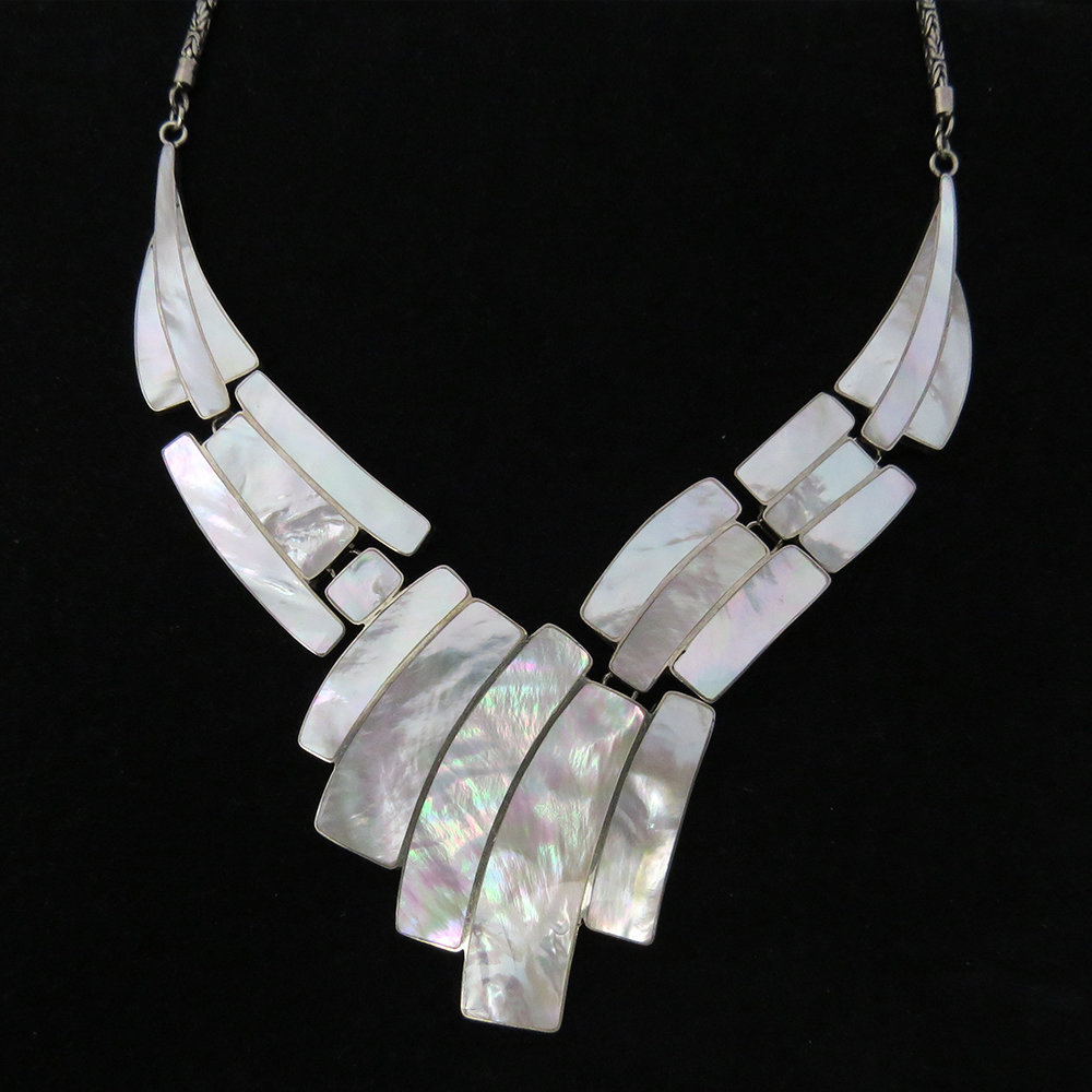 Mother of Pearl Sterling Silver Necklace