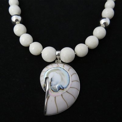 White Coral with White Nautilus Shell