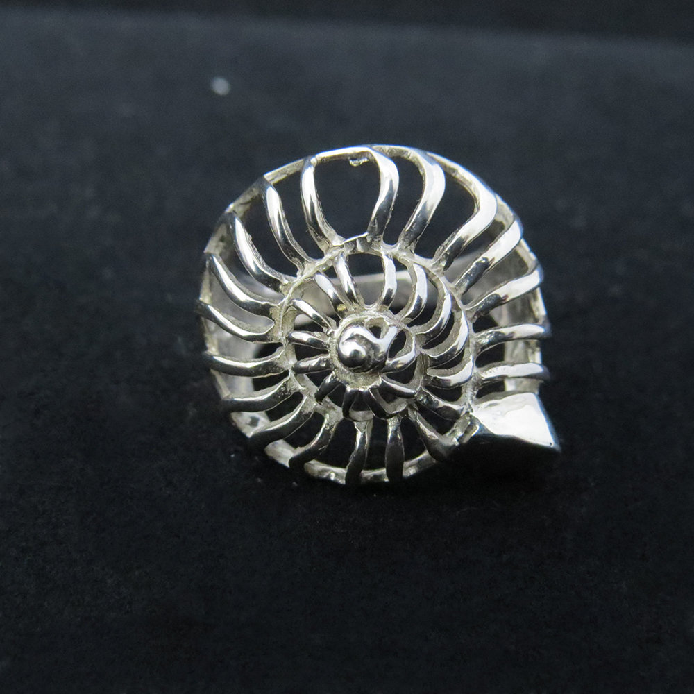 Sterling Silver Open Nautilus Shell Ring