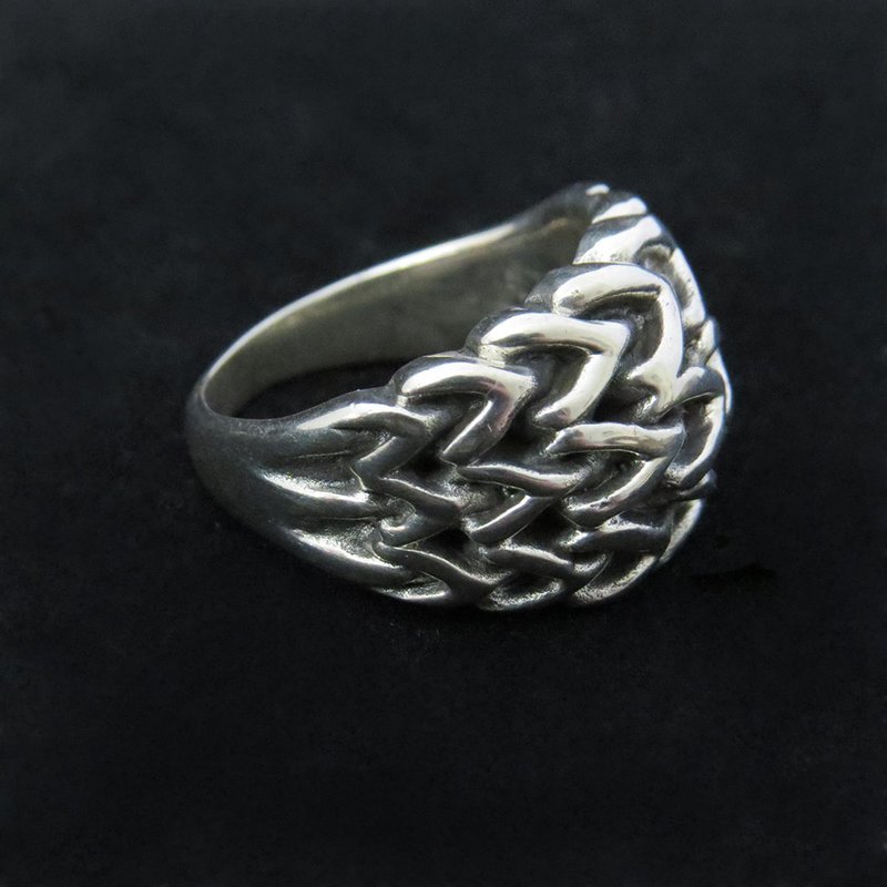 Sterling Silver Woven Unisex Ring