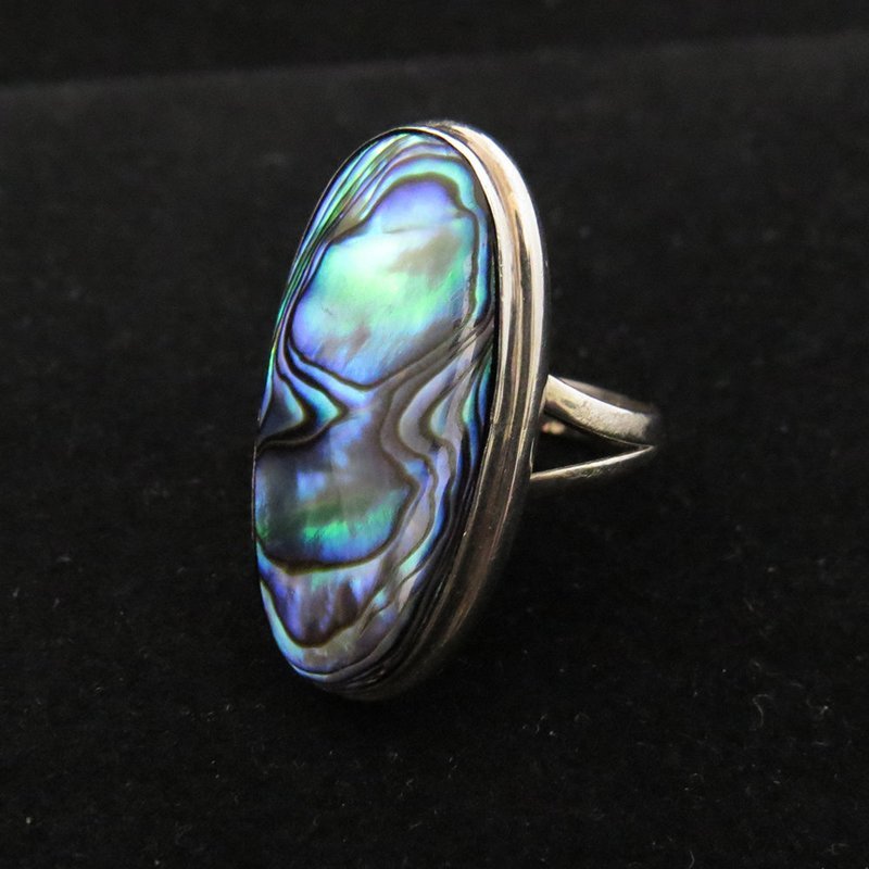 Sterling Silver Oval Abalone Ring